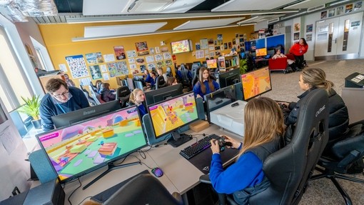 Secondary students using gaming computers