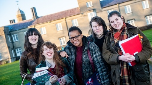 Group of students outside the Lampeter campus