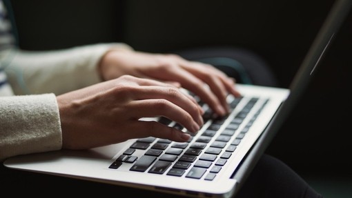A person using a laptop